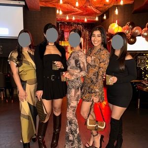 MANGO - Semi-transparent printed skirt + blouse SET (size SMALL)